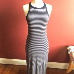 Gap striped navy/white maxi dress Sz small Petite